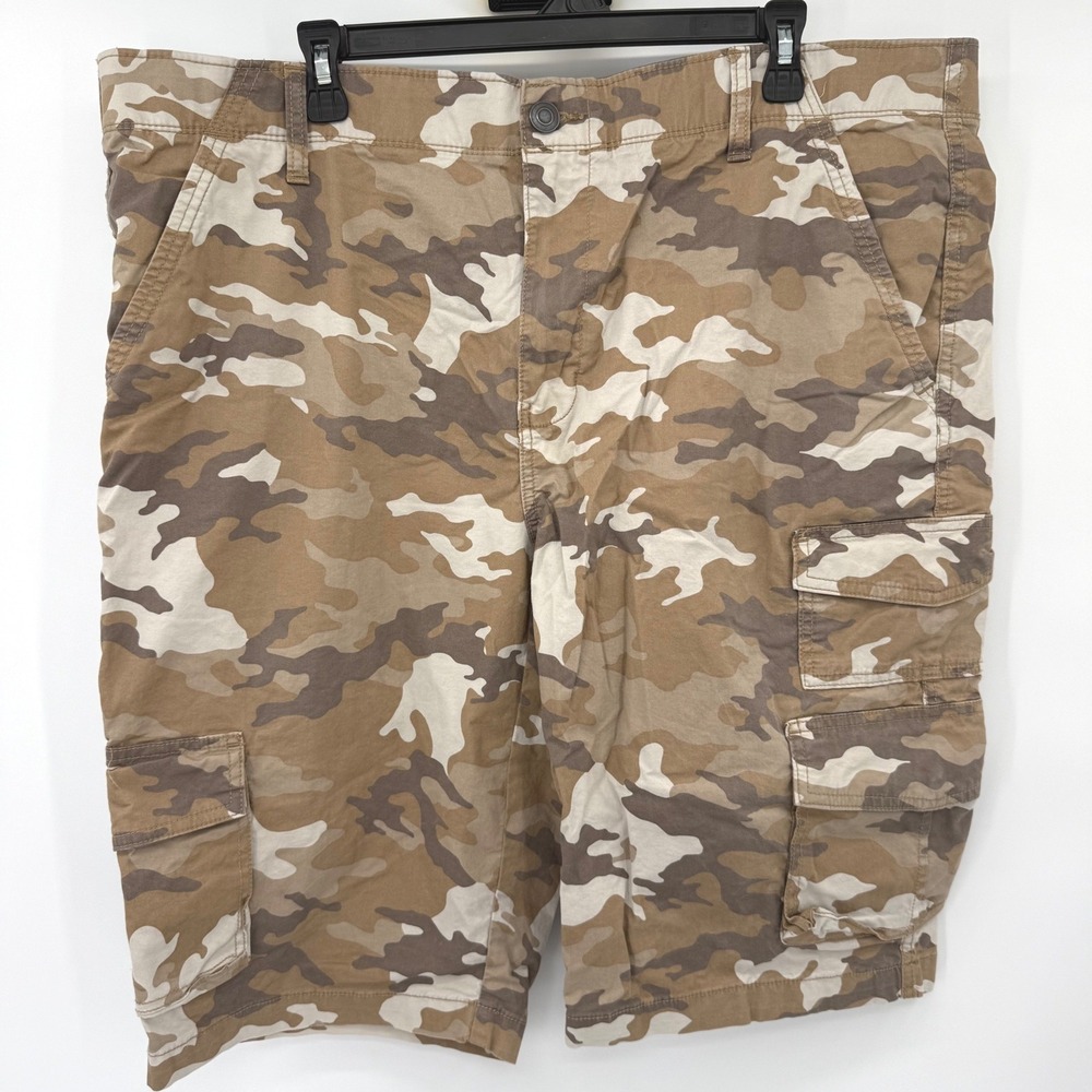 George Cargo Shorts Mens 42 Tan Desert Camo WM36173882-0924 Stretch Utility